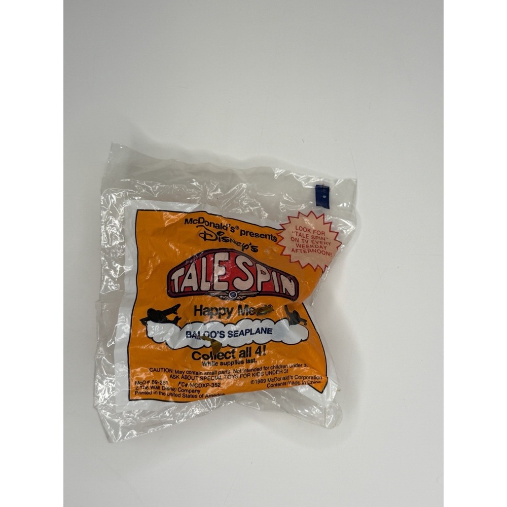 1989 Disneys TaleSpin McDonalds Happy Meal Toy Baloos Seaplane New in Package